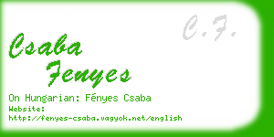 csaba fenyes business card