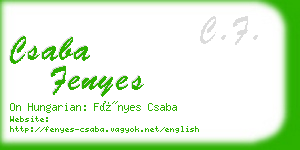 csaba fenyes business card
